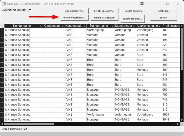 GT900 Prüflinge übertragen DMS-3